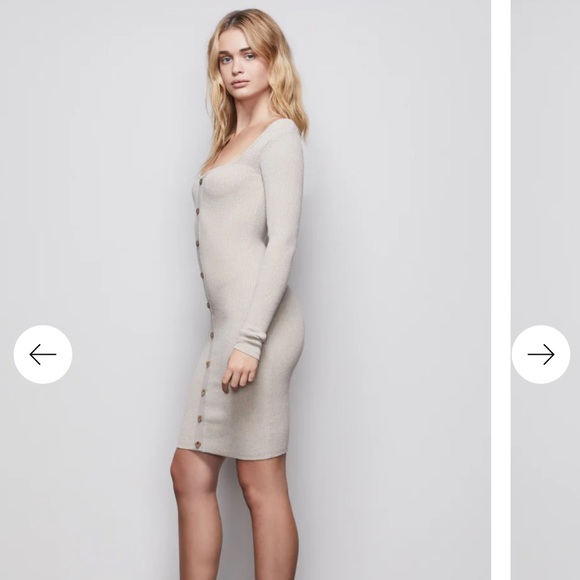 Good American THE BUTTON UP SWEATER DRESS - Picture 2 of 6